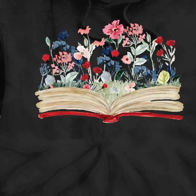 Bookworm Avid Reader Flowers Literature Book Reading Tie Dye Hoodie