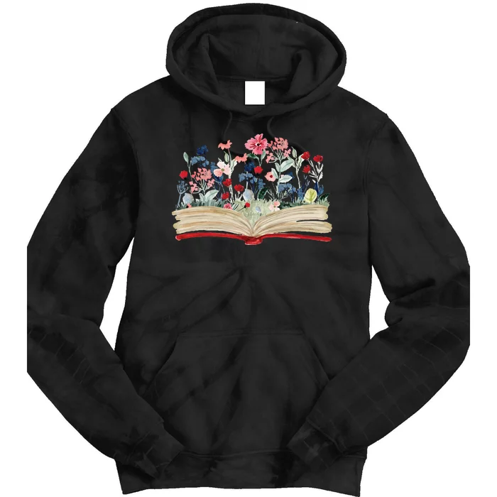 Bookworm Avid Reader Flowers Literature Book Reading Tie Dye Hoodie