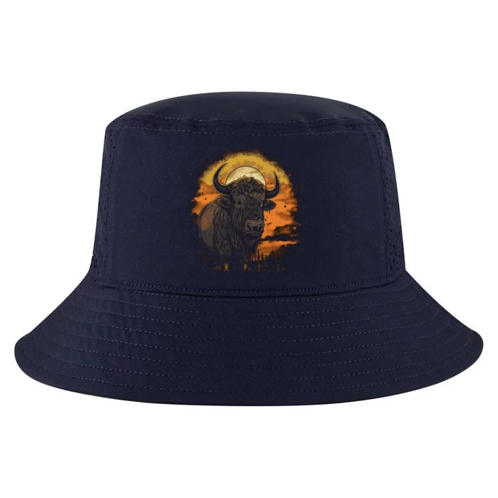 Bison Animal Retro Style Graphic Tee for Boy Girl Cool Comfort Performance Bucket Hat