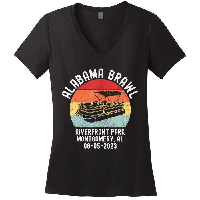 Brawl At Riverfront Park Montgomery Alabama Brawl Women's V-Neck T-Shirt