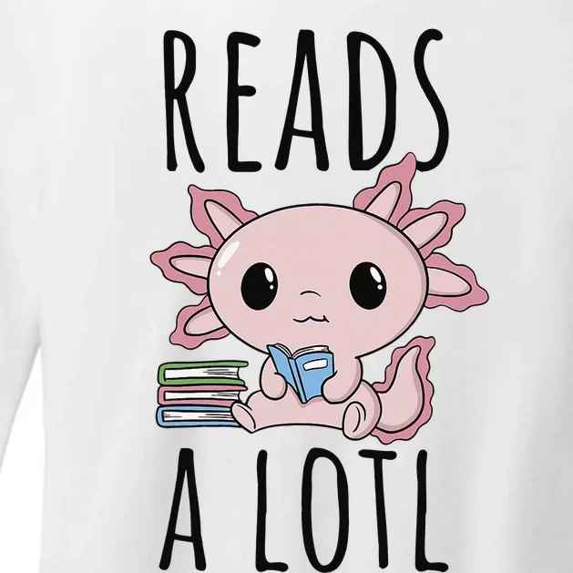 Bookman Axolotl Reads ALotl Funny ReadAxolotl Womens CVC Long Sleeve Shirt