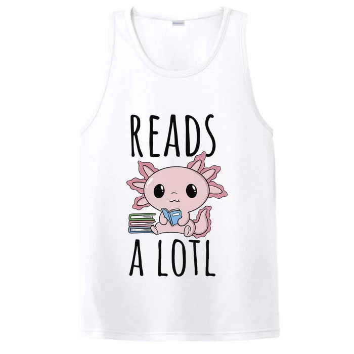 Bookman Axolotl Reads ALotl Funny ReadAxolotl Performance Tank