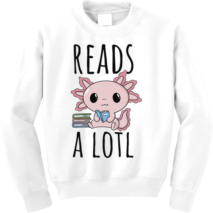 Bookman Axolotl Reads ALotl Funny ReadAxolotl Kids Sweatshirt