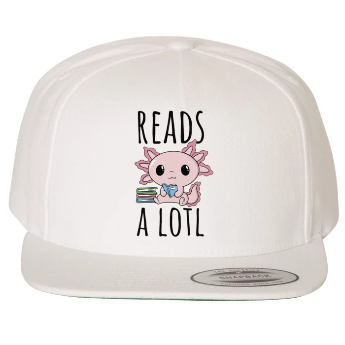 Bookman Axolotl Reads ALotl Funny ReadAxolotl Wool Snapback Cap