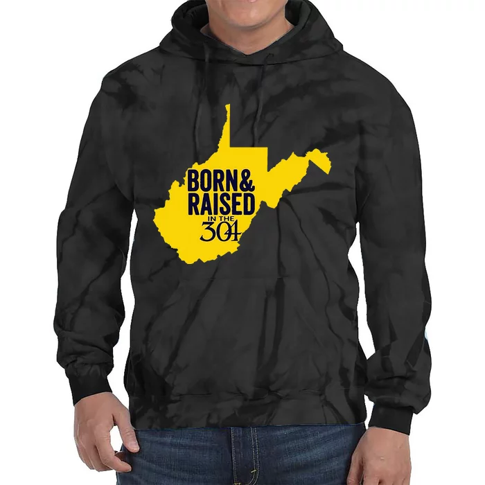 Born And Raised In The 304 West Virginia State Map Tie Dye Hoodie