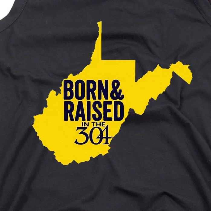 Born And Raised In The 304 West Virginia State Map Tank Top