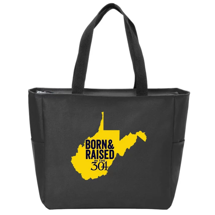 Born And Raised In The 304 West Virginia State Map Zip Tote Bag