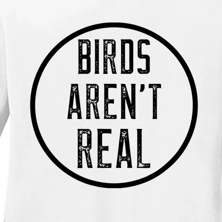 Birds Aren't Real Conspiracy Gen Z Design Ladies Long Sleeve Shirt