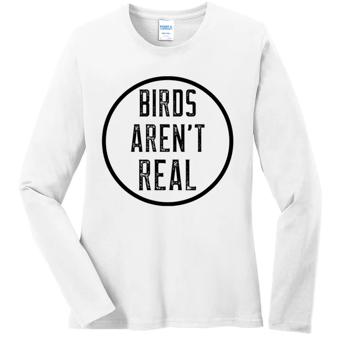 Birds Aren't Real Conspiracy Gen Z Design Ladies Long Sleeve Shirt