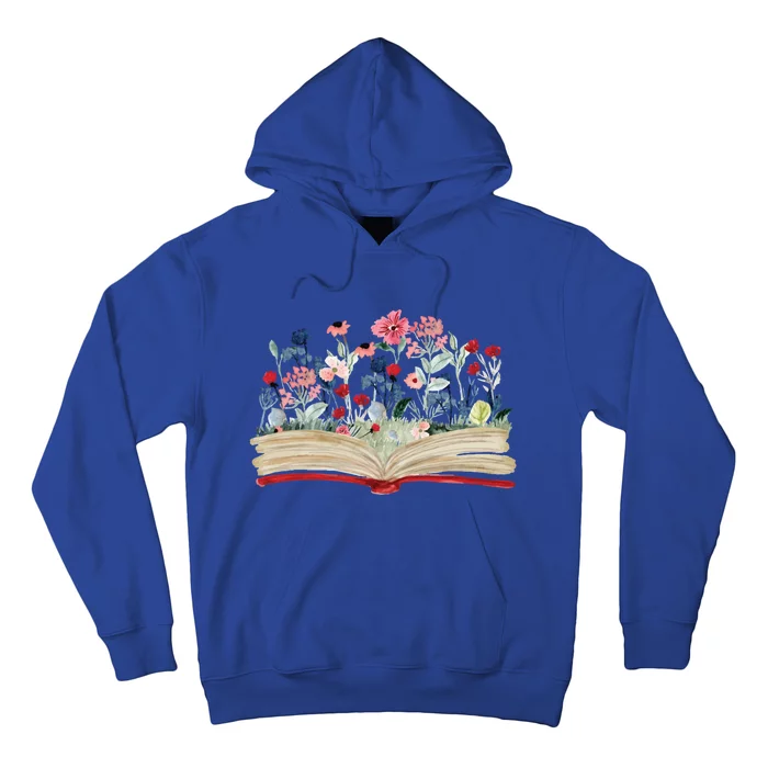 Bookworm Avid Reader Flowers Literature Meaningful Gift Book Reading Gift Hoodie