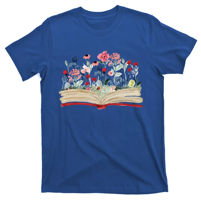 Bookworm Avid Reader Flowers Literature Meaningful Gift Book Reading Gift T-Shirt