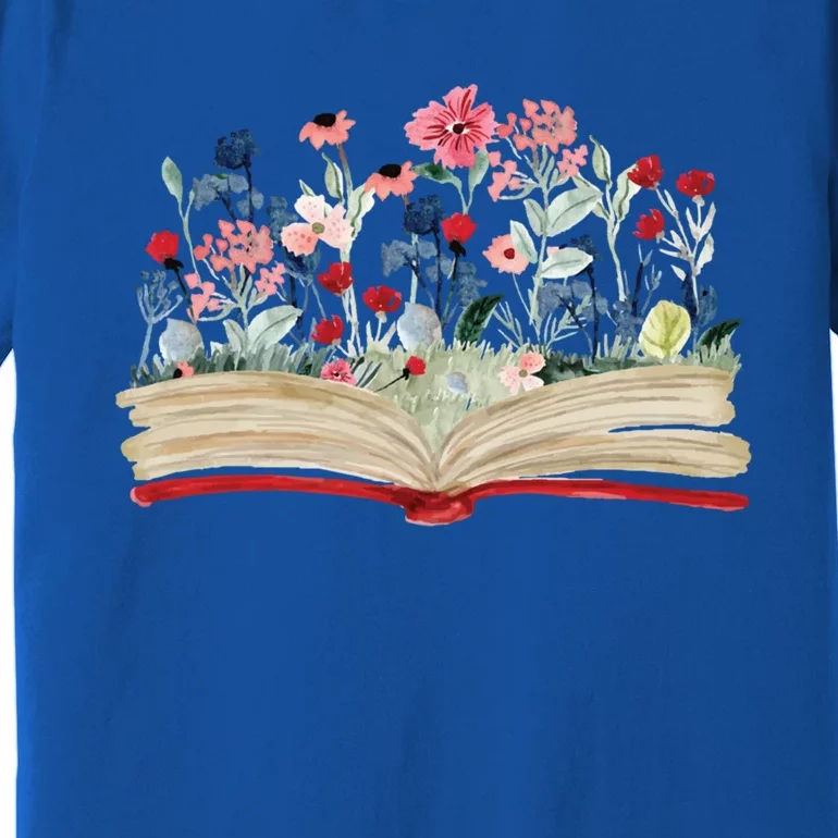 Bookworm Avid Reader Flowers Literature Meaningful Gift Book Reading Gift Premium T-Shirt