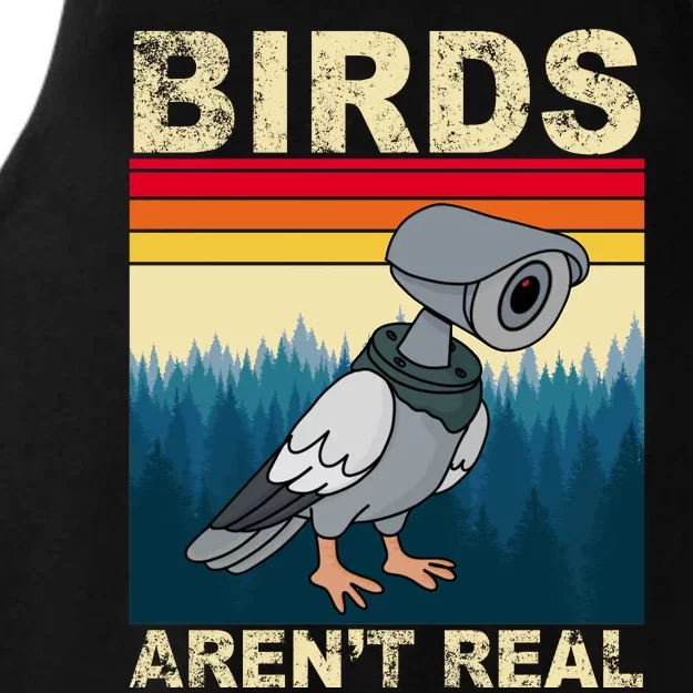 Birds Aren't Real Camera Sunset Ladies Tri-Blend Wicking Tank