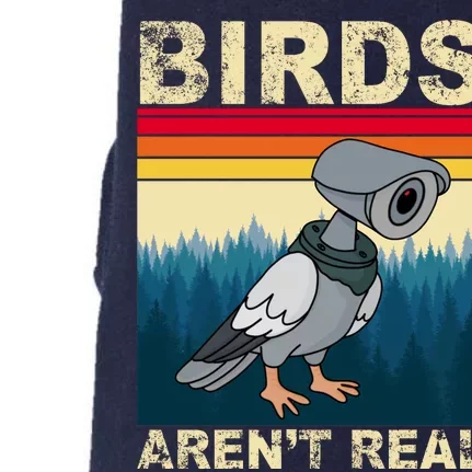 Birds Aren't Real Camera Sunset Doggie 3-End Fleece Hoodie