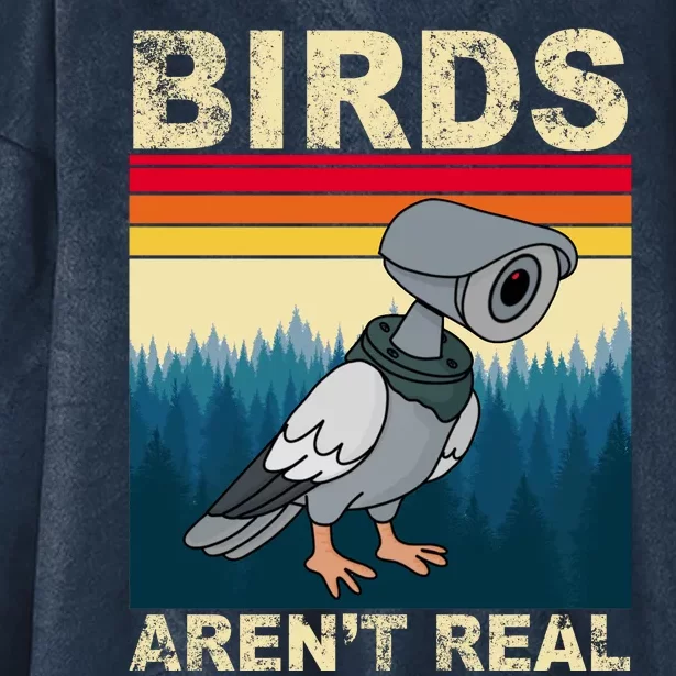 Birds Aren't Real Camera Sunset Hooded Wearable Blanket