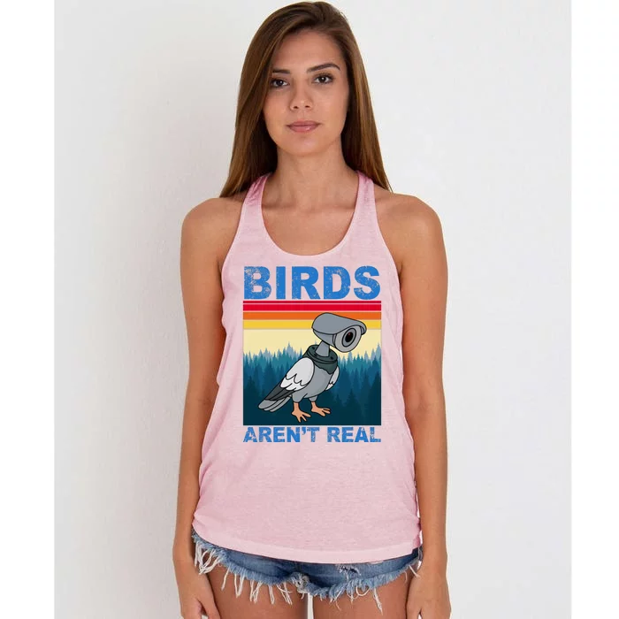 Birds Aren't Real Camera Sunset Women's Knotted Racerback Tank