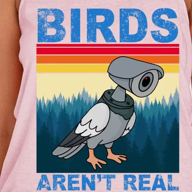 Birds Aren't Real Camera Sunset Women's Knotted Racerback Tank