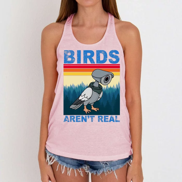 Birds Aren't Real Camera Sunset Women's Knotted Racerback Tank