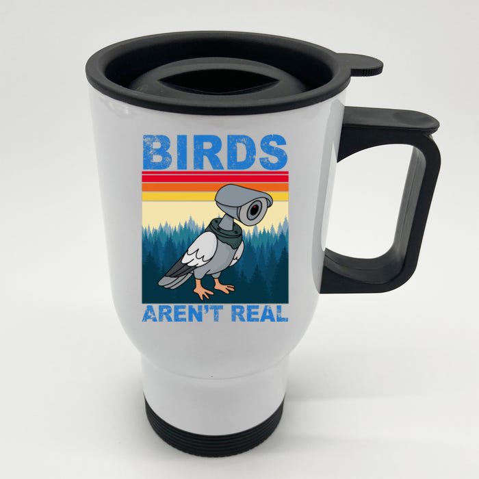 Birds Aren't Real Camera Sunset Front & Back Stainless Steel Travel Mug