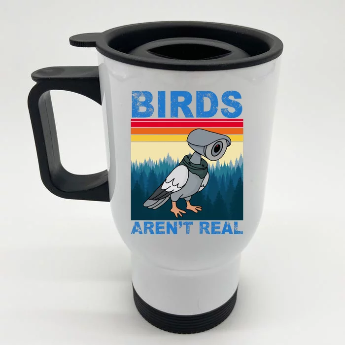 Birds Aren't Real Camera Sunset Front & Back Stainless Steel Travel Mug