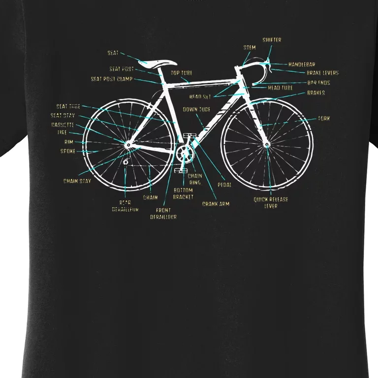 Bicycle Anatomy Road Bike Cycling Women's T-Shirt