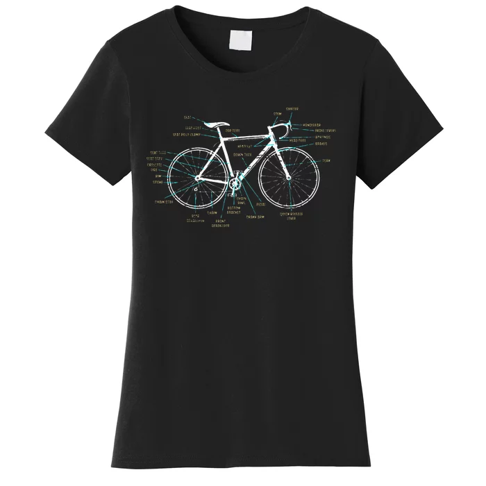 Bicycle Anatomy Road Bike Cycling Women's T-Shirt