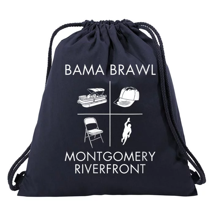 Brawl At Riverfront Park Montgomery Alabama Brawl Drawstring Bag