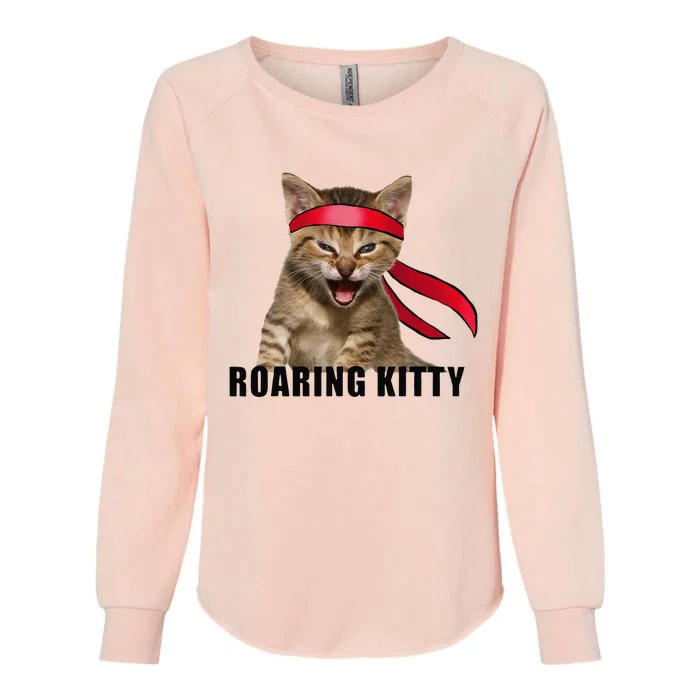 Be A Roaring Kitty Game The Stop Orange Bandana Meme Womens California Wash Sweatshirt