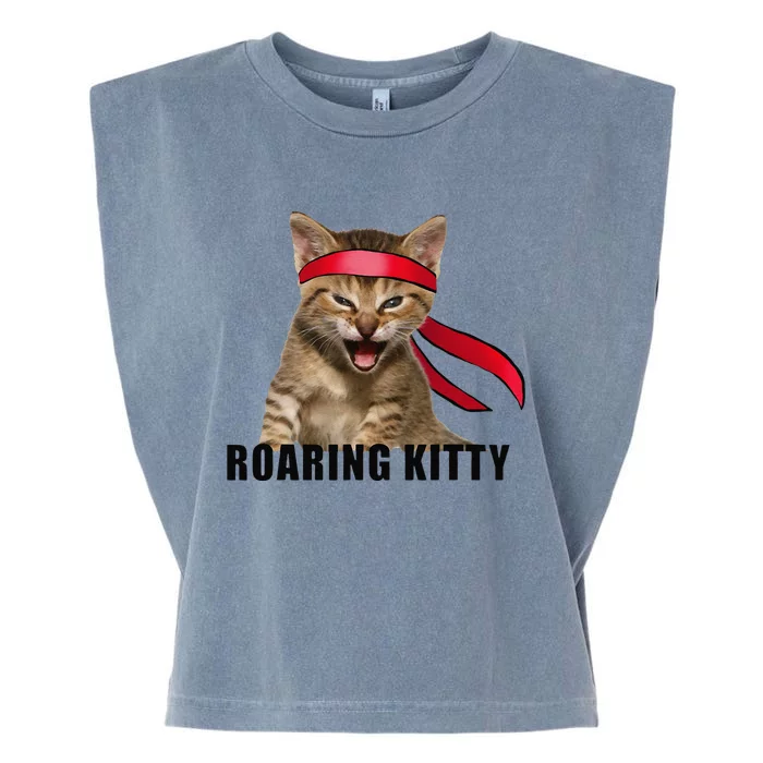 Be A Roaring Kitty Game The Stop Orange Bandana Meme Garment-Dyed Women's Muscle Tee