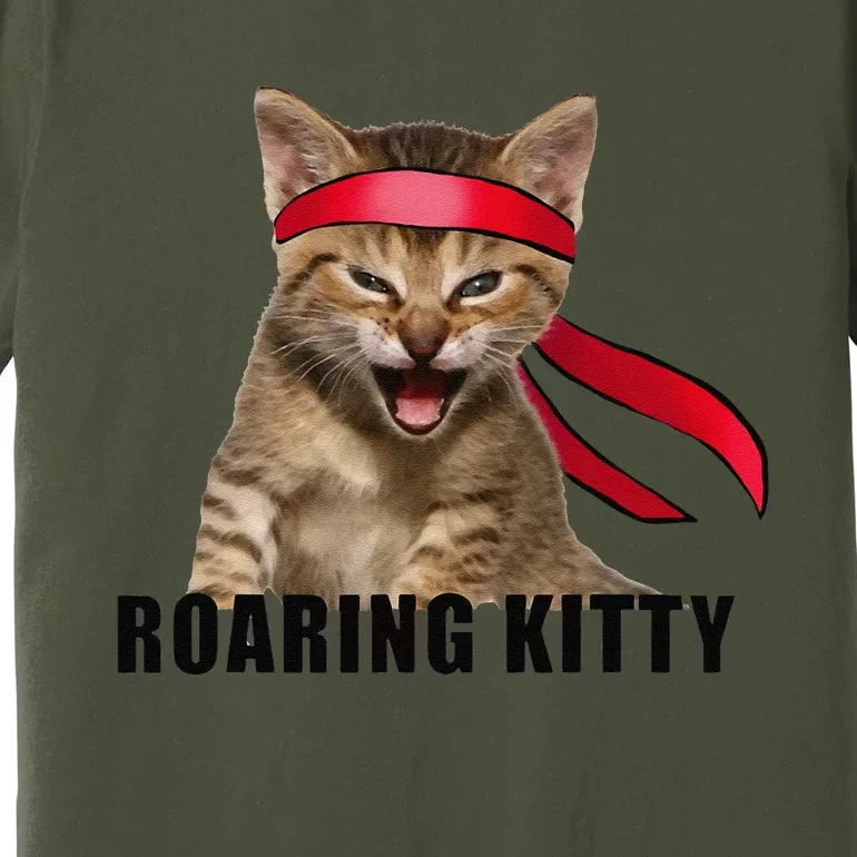 Be A Roaring Kitty Game The Stop Orange Bandana Meme Premium T-Shirt