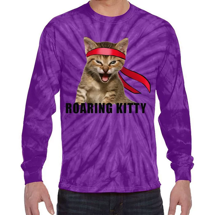 Be A Roaring Kitty Game The Stop Orange Bandana Meme Tie-Dye Long Sleeve Shirt