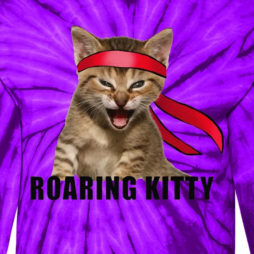 Be A Roaring Kitty Game The Stop Orange Bandana Meme Tie-Dye Long Sleeve Shirt