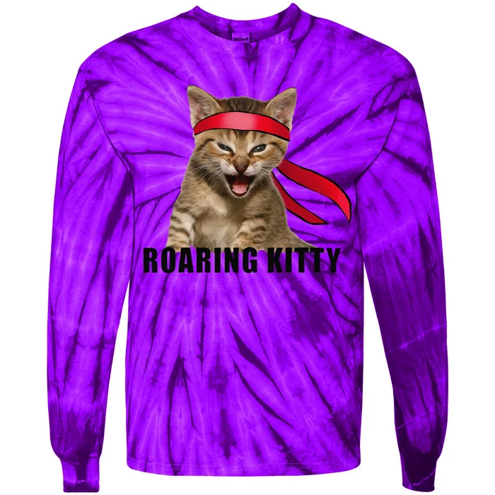 Be A Roaring Kitty Game The Stop Orange Bandana Meme Tie-Dye Long Sleeve Shirt