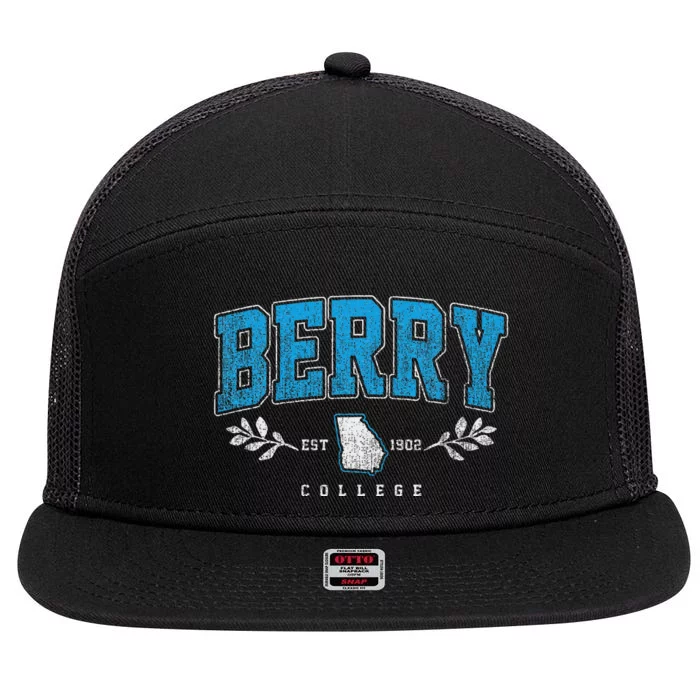 Berry Arch Retro College Athletic Sports Women 7 Panel Mesh Trucker Snapback Hat