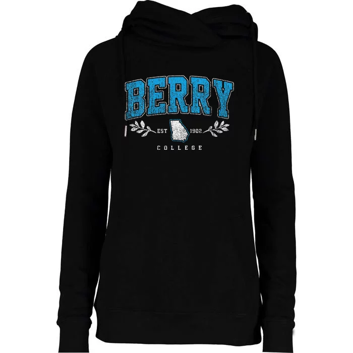 Berry Arch Retro College Athletic Sports Women Womens Funnel Neck Pullover Hood