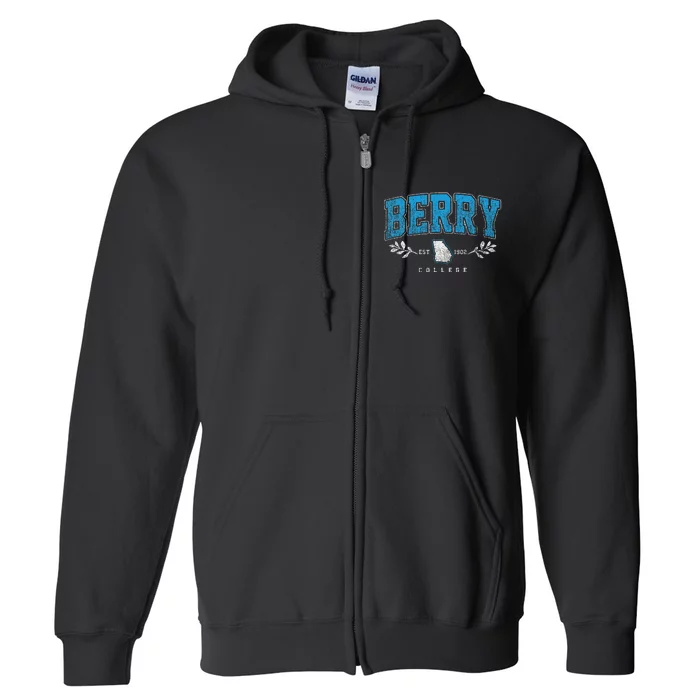 Berry Arch Retro College Athletic Sports Women Full Zip Hoodie