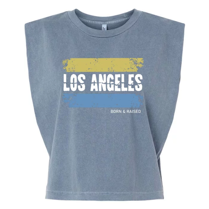 Born And Raised Los Angeles California Garment-Dyed Women's Muscle Tee