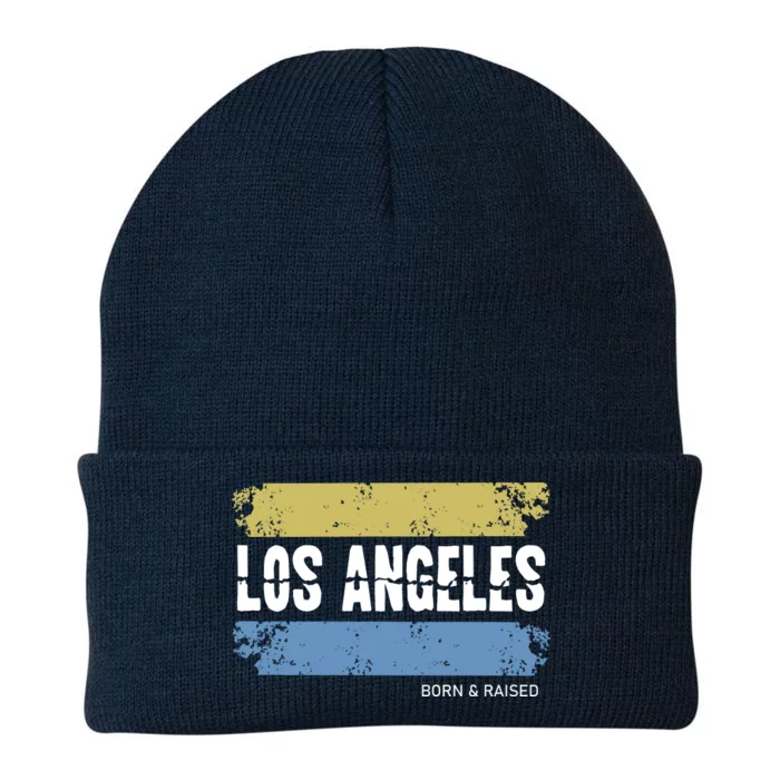 Born And Raised Los Angeles California Knit Cap Winter Beanie