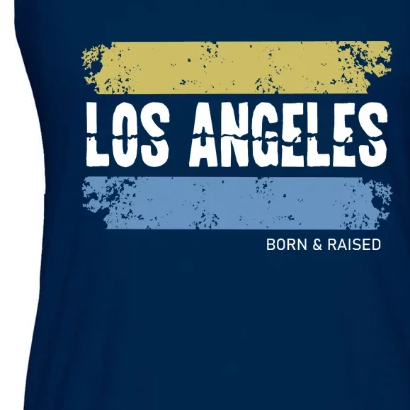 Born And Raised Los Angeles California Ladies Essential Flowy Tank