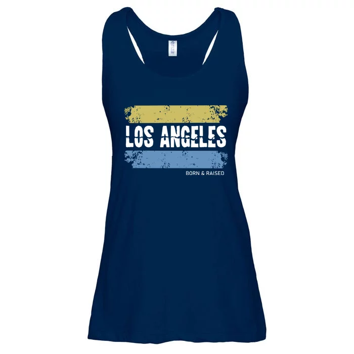 Born And Raised Los Angeles California Ladies Essential Flowy Tank