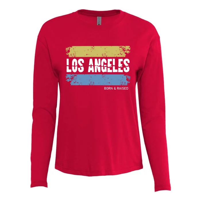 Born And Raised Los Angeles California Womens Cotton Relaxed Long Sleeve T-Shirt