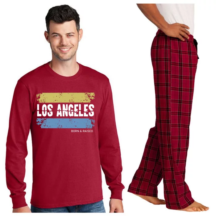 Born And Raised Los Angeles California Long Sleeve Pajama Set