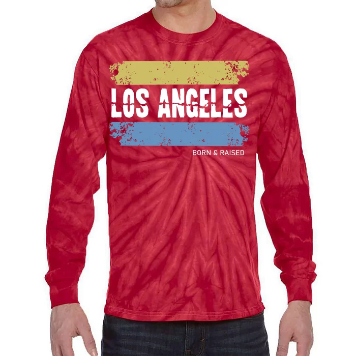 Born And Raised Los Angeles California Tie-Dye Long Sleeve Shirt