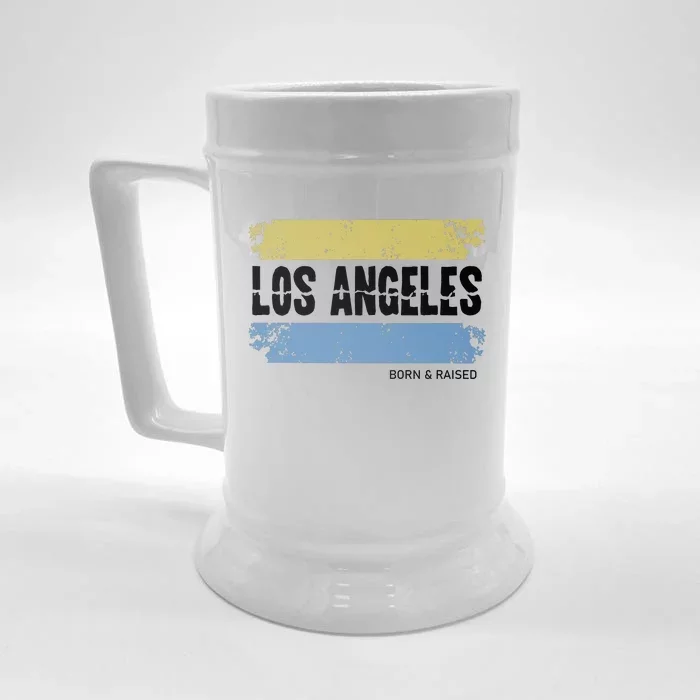 Born And Raised Los Angeles California Front & Back Beer Stein