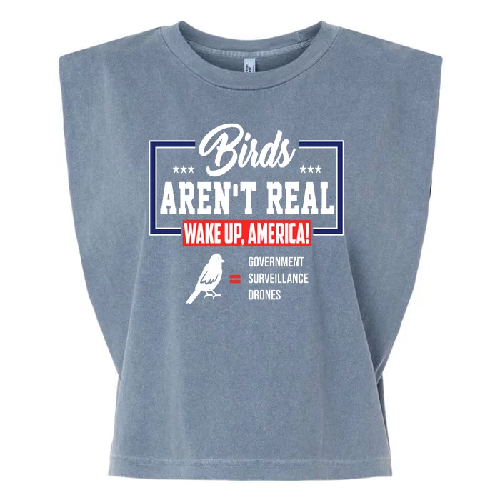 Birds Aren't Real Wake Up America Garment-Dyed Women's Muscle Tee