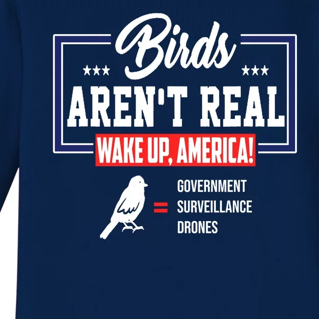 Birds Aren't Real Wake Up America Baby Long Sleeve Bodysuit