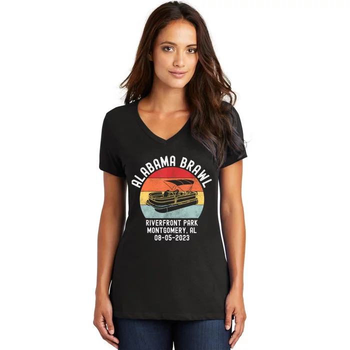 Brawl At Riverfront Park Montgomery Alabama Brawl Women's V-Neck T-Shirt