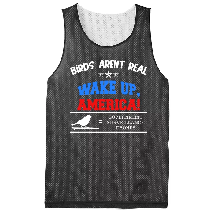 Birds Aren't Real Wake Up America Awareness Mesh Reversible Basketball Jersey Tank