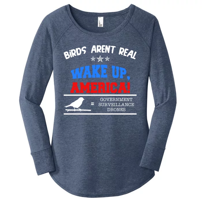 Birds Aren't Real Wake Up America Awareness Women's Perfect Tri Tunic Long Sleeve Shirt