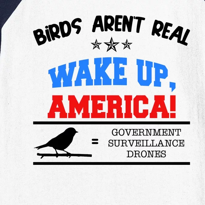 Birds Aren't Real Wake Up America Awareness Baseball Sleeve Shirt